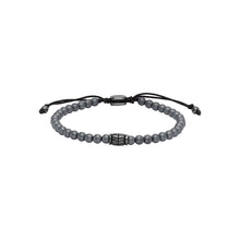 Load image into Gallery viewer, Fossil Stainless Steel Jewelry Hematite Beaded 25cm Bracelet