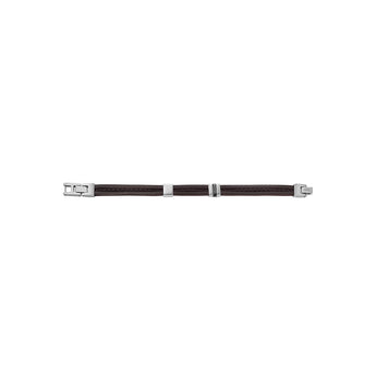 Fossil Stainless Steel Jewelry Brown Leather Strap Bracelet