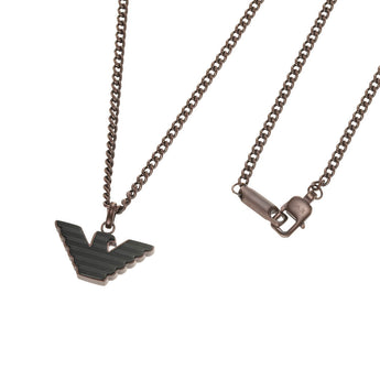 Emporio Armani Stainless Steel Brown And Black Pendant On Chain