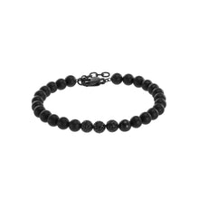 Load image into Gallery viewer, Emporio Armani Stainless Steel Black Onyx Beaded Bracelet