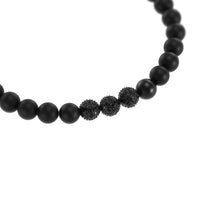Load image into Gallery viewer, Emporio Armani Stainless Steel Black Onyx Beaded Bracelet