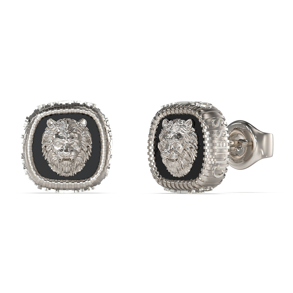 Guess Men's Jewellery Stainless Steel Lion 13mm Stud Earrings