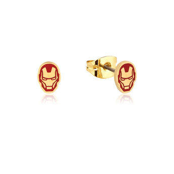 Couture Kingdom Disney Gold Plated Stainless Steel Iron Man Stud Earrings