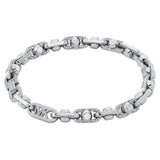 Michael Kors Silver Plated Brass Astor Link Pave 7.5" Bracelet