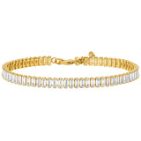 Michael Kors Gold Plated Brass Zirconia Baguette Tennis Bracelet