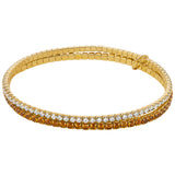 Michael Kors Gold Plated Brass Clear & Terracotta Zirconia Stretch Bracelet