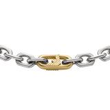 Michael Kors Silver-Plated Stainless-Steel Logo Fancy Curb Bracelet