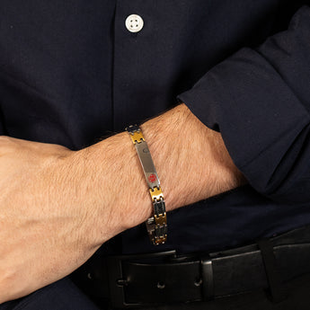 Forte Stainless Steel Two Tone ID 19.5cm Bracelet