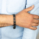 Stainless Steel Fancy Black And Silver 20.3cm Bracelet