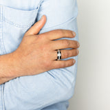Stainless Steel Zirconia Channel Ring