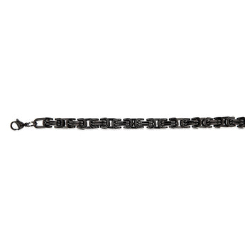 Stainless Steel Black Fancy Link 20.3cm Bracelet