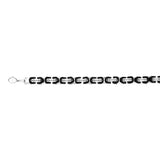 Sterling Silver Black and Silver Two Tone Fancy Link 20.3cm Bracelet