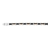 Stainless Steel Multitone Silver Black And Chocolate Hinged 21cm Bracelet