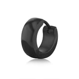Stainless Steel Single Polished Black 5mm Wide Huggie Hoop Earring (Single Piece Only)