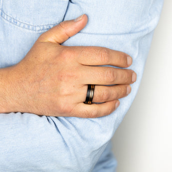 Black And Rose Gold 8mm Tungsten Ring