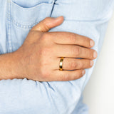 Striped Gold Polished 4.2mm Tungsten Ring
