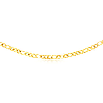 Stainless-Steel Gold-Plated Figaro 1:3 Fancy 60cm Chain