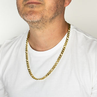 Stainless-Steel Gold-Plated Figaro 1:3 Fancy 60cm Chain
