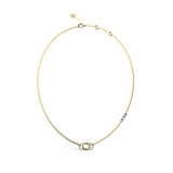 Guess Gold-Plated Stainless-Steel G Logo And Crystal Pendant on 16-18" Chain