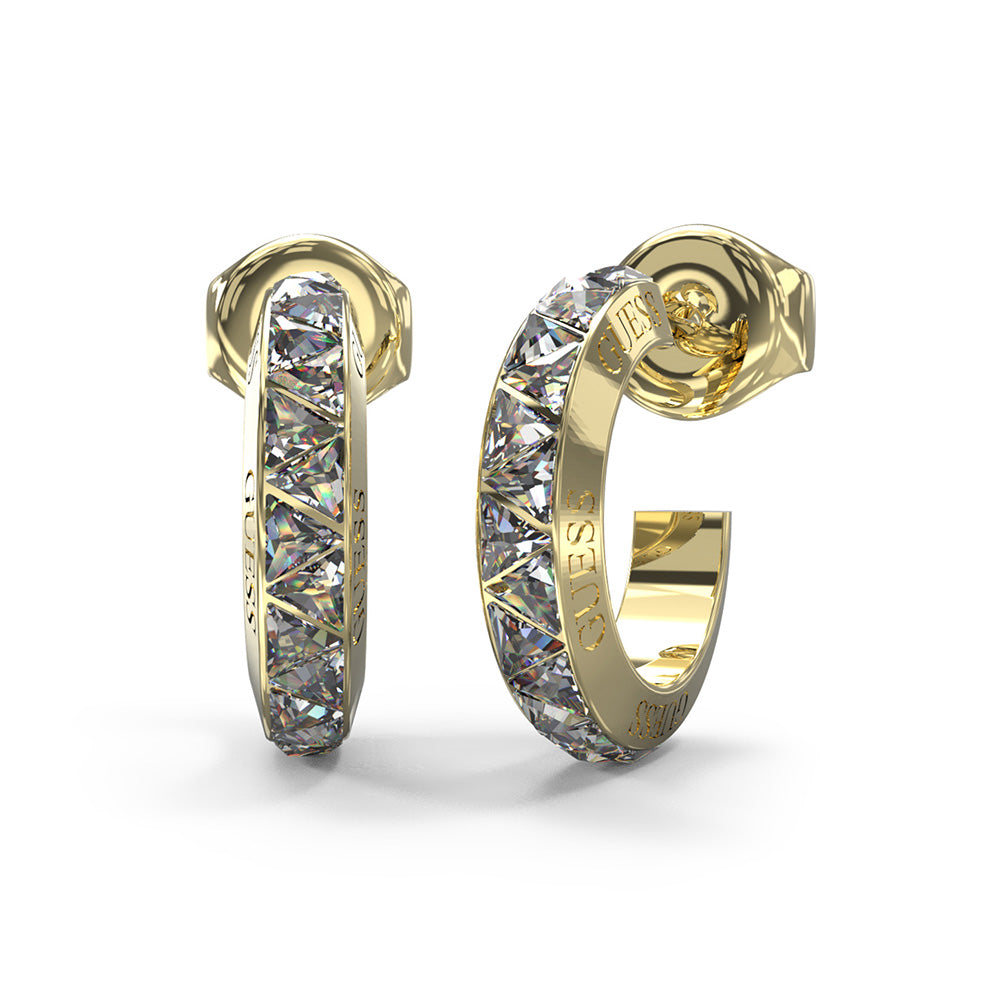 Guess Gold Plated Stainless Steel 18mm Multi Triangle Hoop