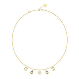 Guess Gold Plated Stainless Steel 4G & 5 Charm 16-18" Chain