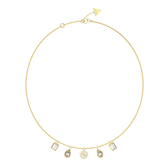 Guess Gold Plated Stainless Steel 4G & 5 Charm 16-18" Chain