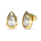 Guess Gold Plated Stainless Steel 12mm Drop Stud Earrings