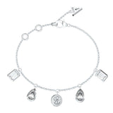 Guess Stainless Steel 4G & 5 Charm Bracelet