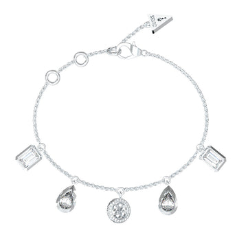 Guess Stainless Steel 4G & 5 Charm Bracelet