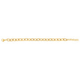 Sterling Silver Gold Plated Chunky 7mm Link 16.5+3cm Bracelet