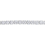 Stainless Steel Cubic Zirconia Tennis 17+3cm Bracelet