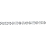 Stainless Steel Cubic Zirconia Tennis 17+3cm Bracelet
