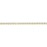 Stainless Steel Gold Plated 2mm Cubic Zirconia Tennis 17+3.5cm Bracelet