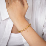 Stainless Steel Gold Plated 8.5mm Chunky 18.5+3cm Bracelet