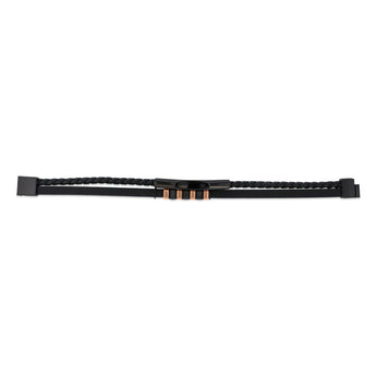 Multi-Strand Leather Bracelet with Rose Gold Accent