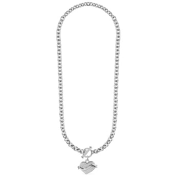 Guess Crystal Heart T-Bar Necklace