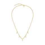 Rosefield Gold Playful Crystals Baguette Dangling Necklace