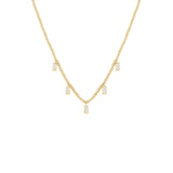 Rosefield Gold Playful Crystals Baguette Dangling Necklace