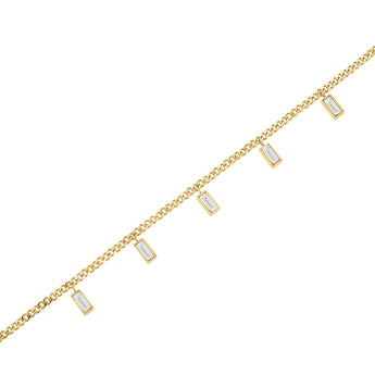 Rosefield Gold Playful Crystals Baguette Dangling Necklace