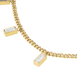 Rosefield Gold Playful Crystals Baguette Dangling Necklace