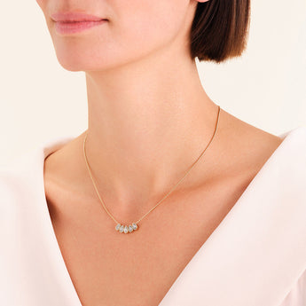 Rosefield Gold Playful Crystals Multi Drops Necklace