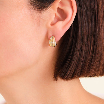 Rosefield Pave Striped Gold Studs