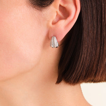 Rosefield Pave Striped Silver Studs