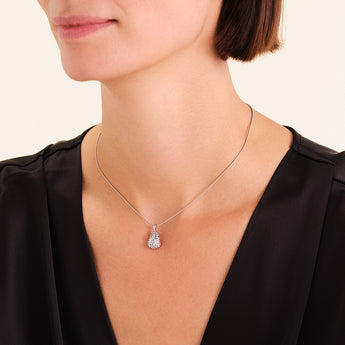 Rosefield Pave Striped Silver Necklace