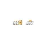 Rosefield Iconic Triple Baguette Studs