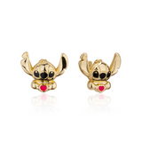 Couture Kingdom Disney Stitch Love Yellow Gold Plated Stainless Steel Stud Earrings