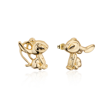 Couture Kingdom Disney Angel and Stitch Yellow Gold Plated Stainless Steel Stud Earrings