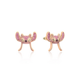 Disney Crystal Angel Yellow Gold Plated Stainless Steel Stud Earrings