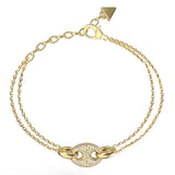 Guess Gold Plated Stainless Steel Marine Pave Link Bracelet