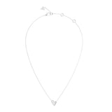 Guess Stainless Steel Golden Love 16-18-inch Fluid Heart Pave Necklace